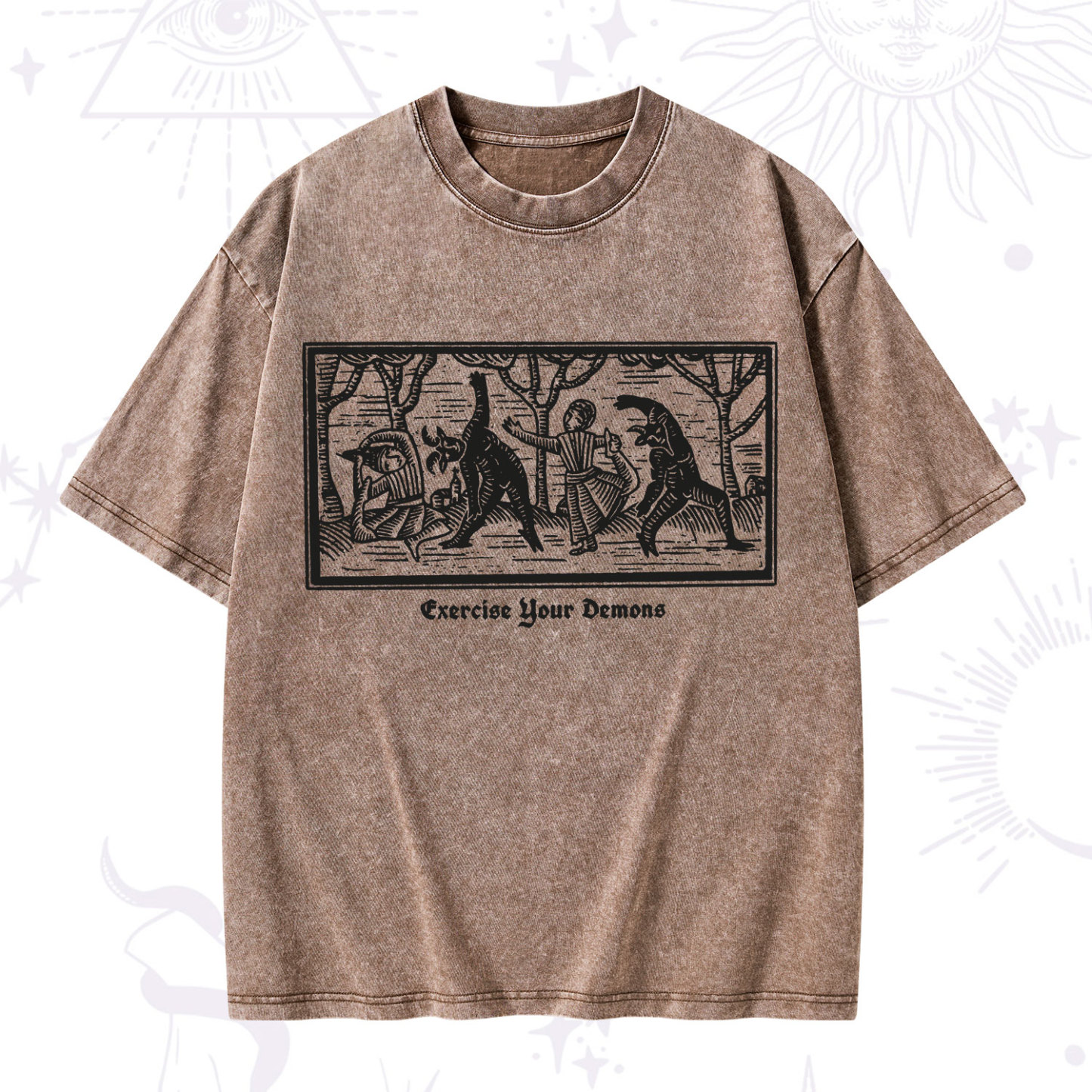 Purplehecate Exercise Your Demons Washed T-Shirt