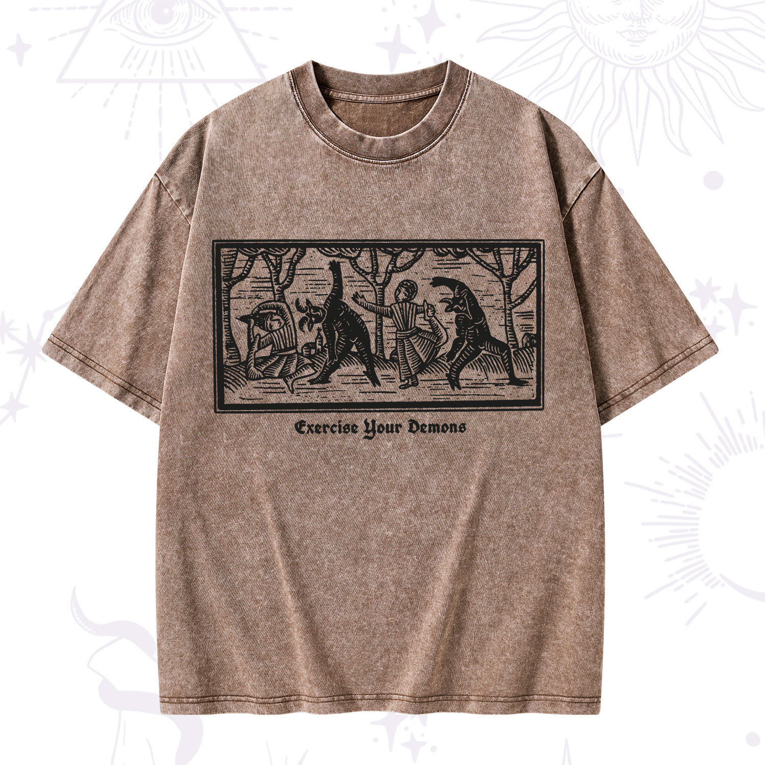 Purplehecate Exercise Your Demons Washed T-Shirt