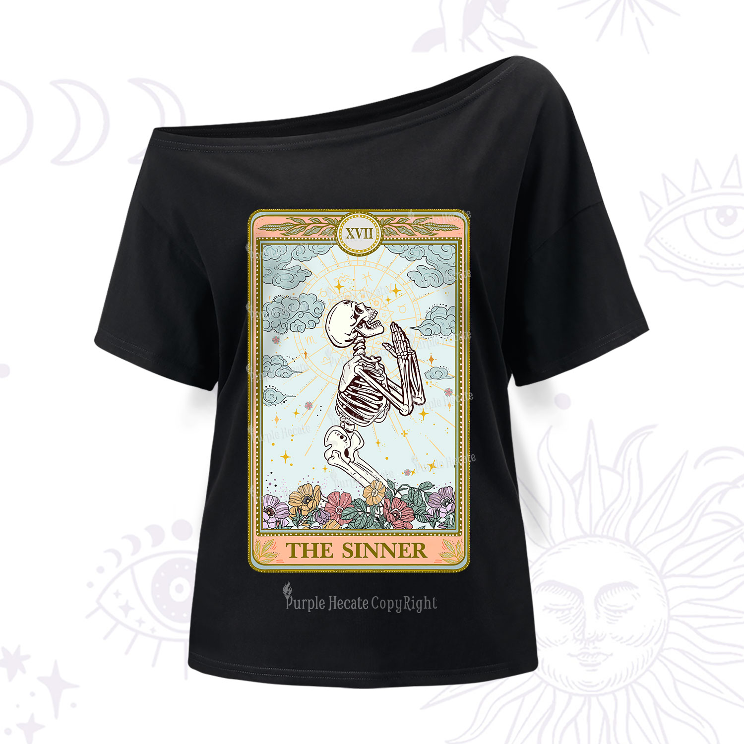 Purplehecate The Sinner Tarot Card One Shoulder T-Shirt