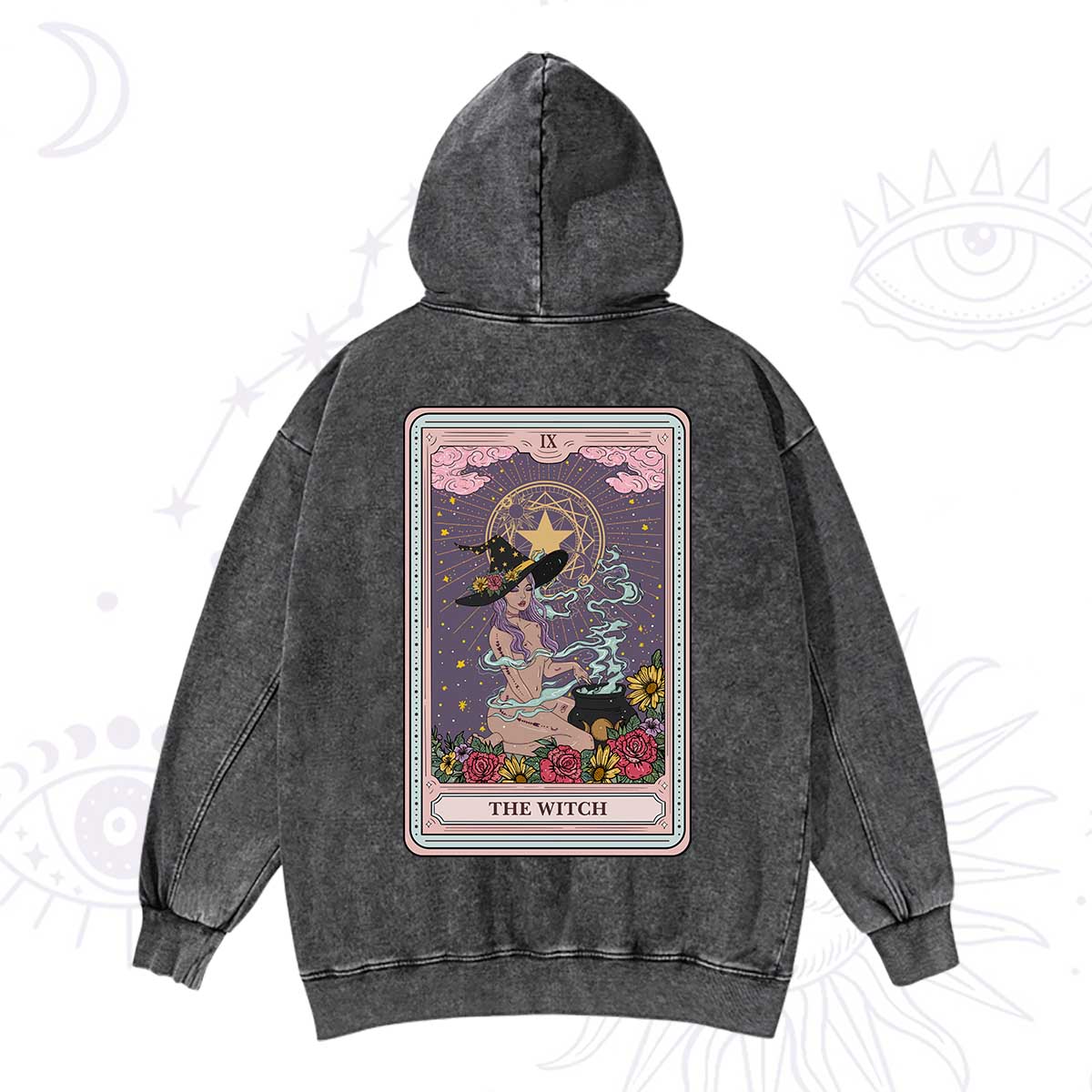 Purplehecate The Witch Tarot Washed Hoodie