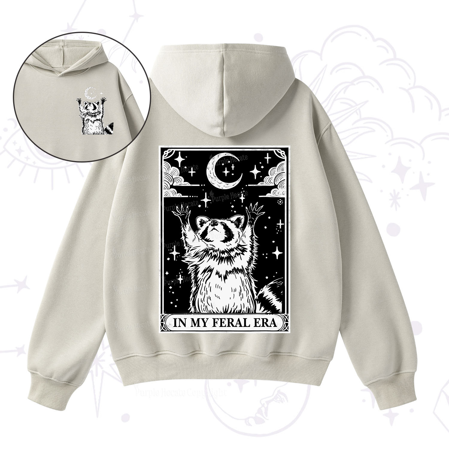 Purplehecate The In My Feral Era Oracle Card Fleece Hoodie Suit