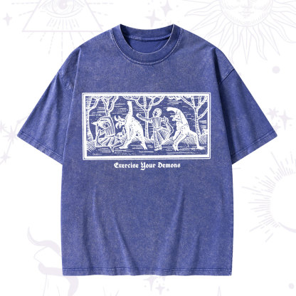 Purplehecate Exercise Your Demons Washed T-Shirt