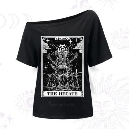 Purplehecate The Dark Moon Goddess Hecate Tarot One Shoulder T-Shirt