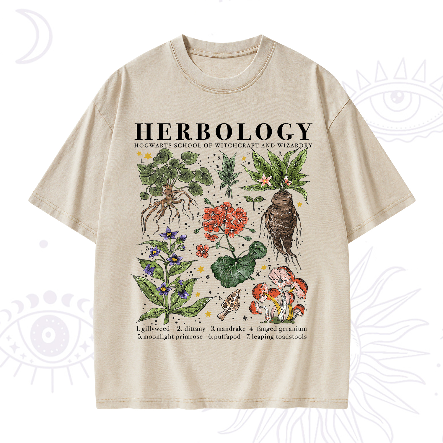 Purplehecate Herbology Plants Washed T-Shirt