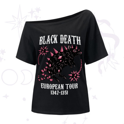 Purplehecate Black Death One-Shoulder T-Shirt