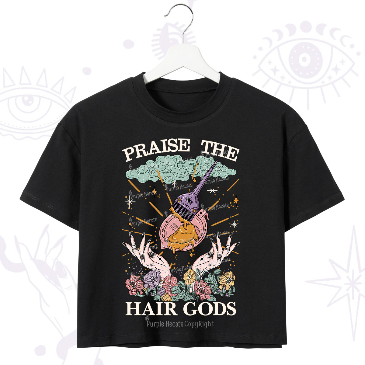 Purplehecate Praise The Hair Gods Crop T-Shirt