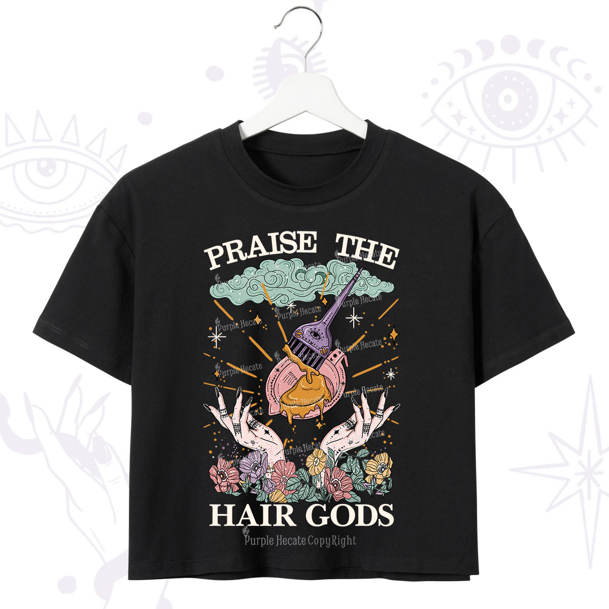 Purplehecate Praise The Hair Gods Crop T-Shirt