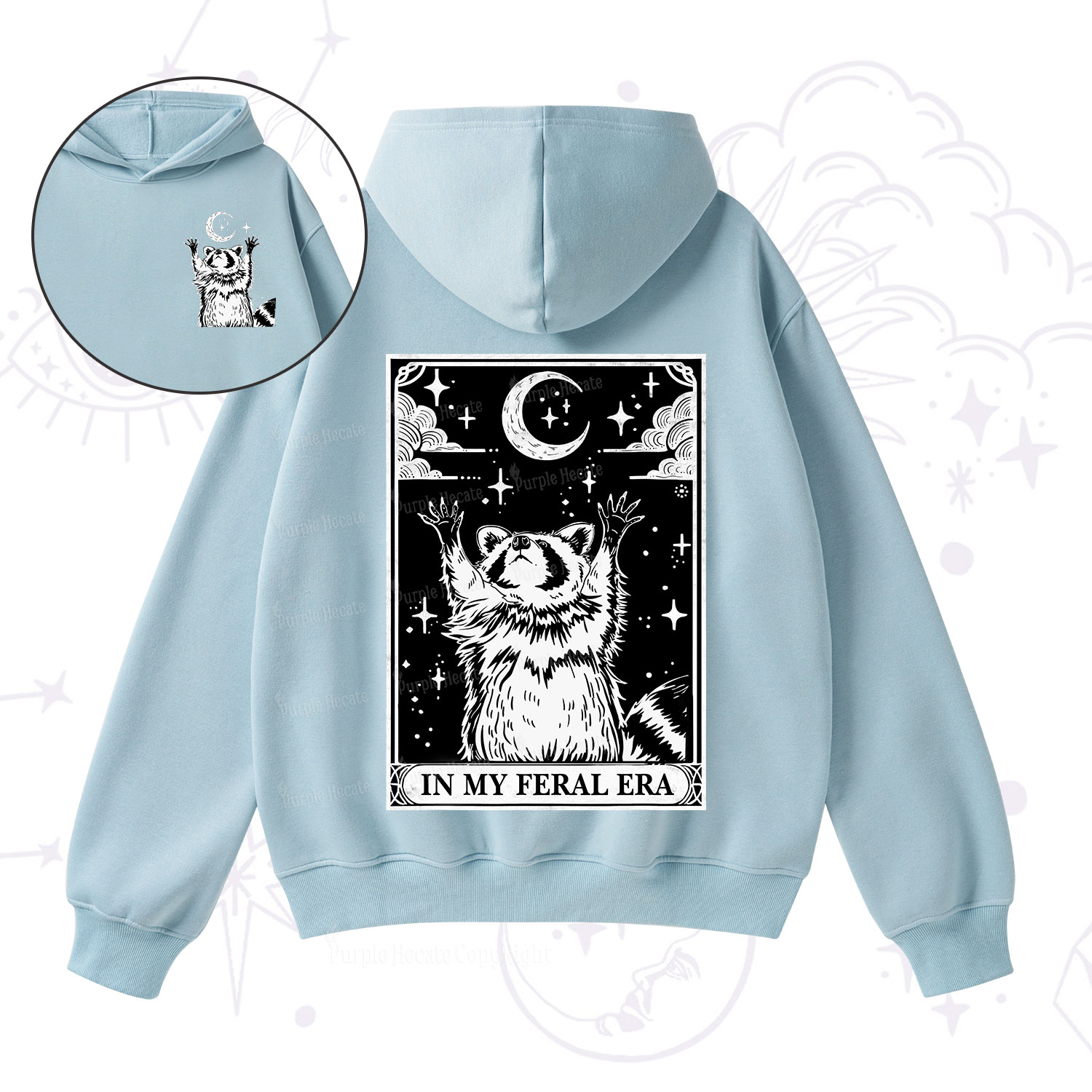 Purplehecate The In My Feral Era Oracle Card Fleece Hoodie Suit
