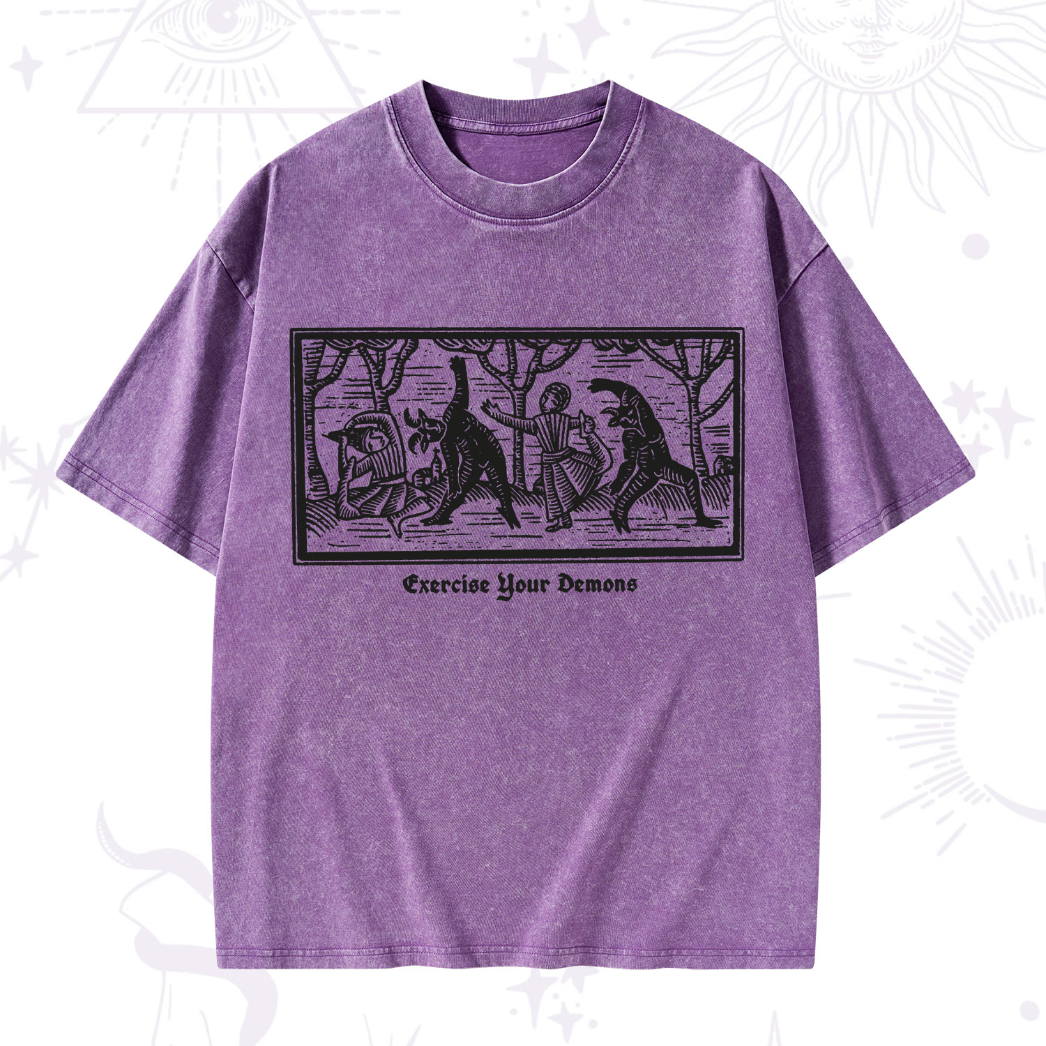 Purplehecate Exercise Your Demons Washed T-Shirt