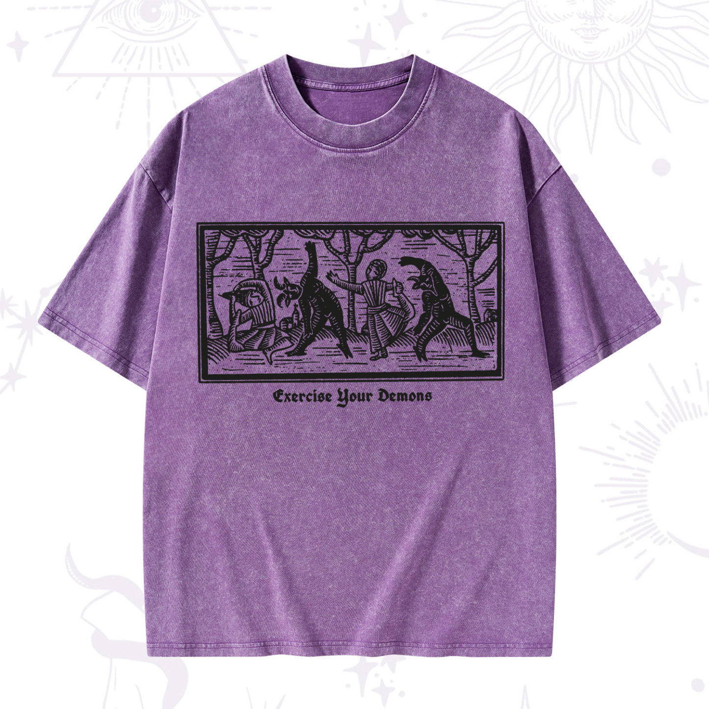 Purplehecate Exercise Your Demons Washed T-Shirt