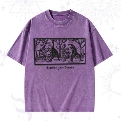 Purplehecate Exercise Your Demons Washed T-Shirt