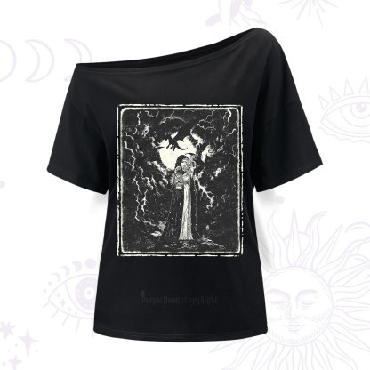 Purplehecate Witches of the Lightning Veil One Shoulder T-Shirt