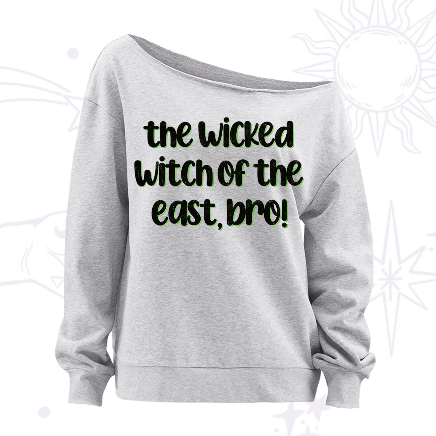 Purplehecate The Wicked Witch of the East Bro Off The Shoulder Sweatshirt