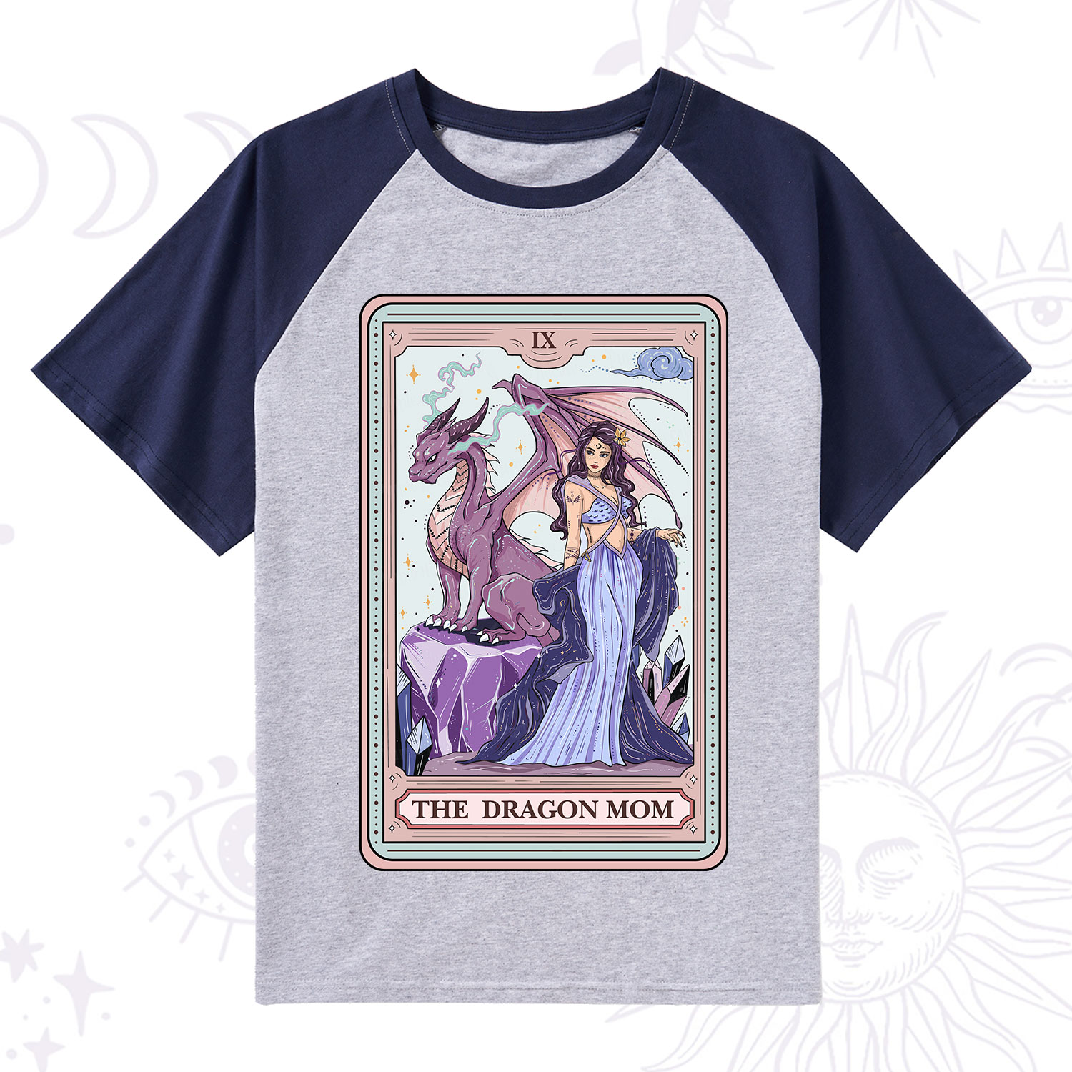 Purplehecate The Dragon Tarot Raglan Short Sleeve T‑Shirt