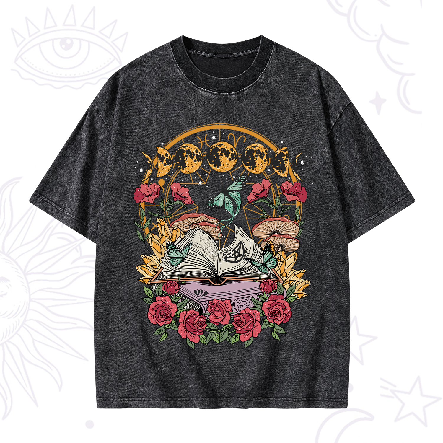 Purplehecate Witchy Book Washed T-Shirt