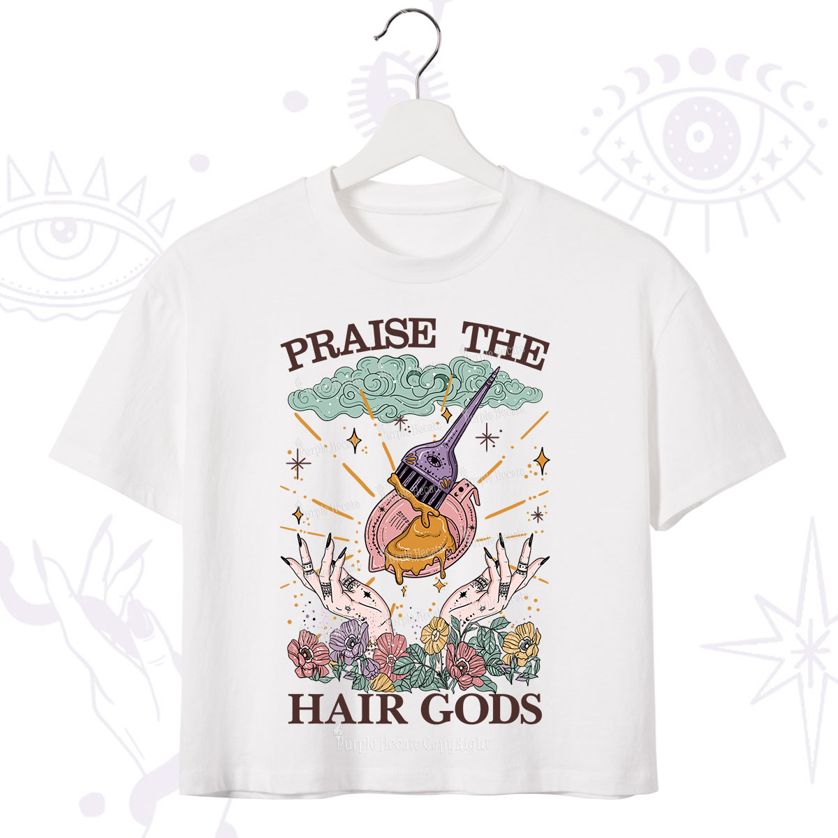 Purplehecate Praise The Hair Gods Crop T-Shirt