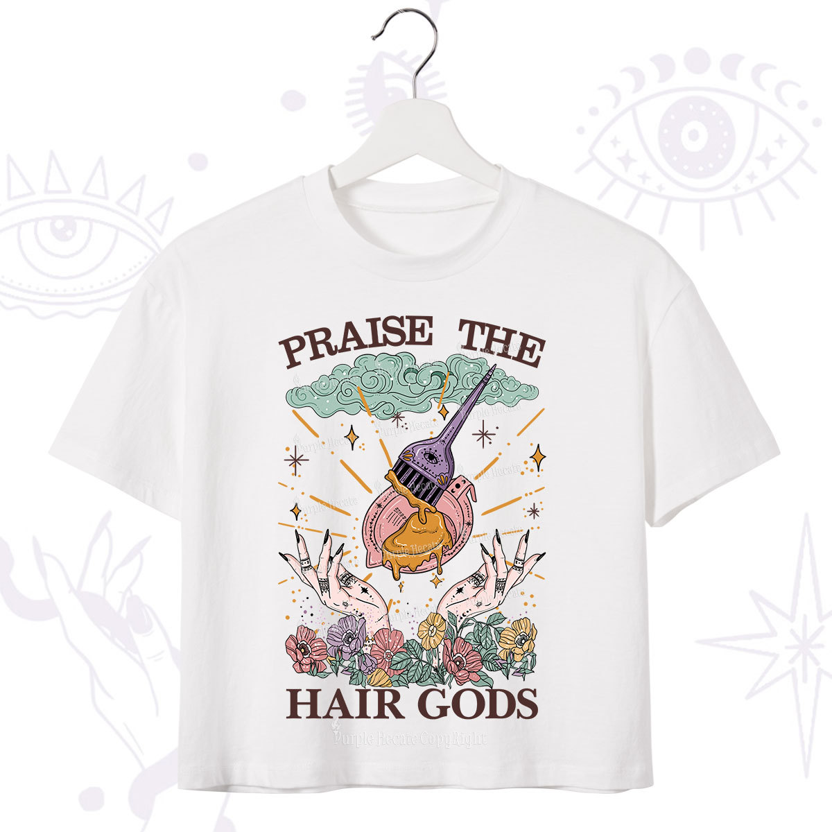 Purplehecate Praise The Hair Gods Crop T-Shirt