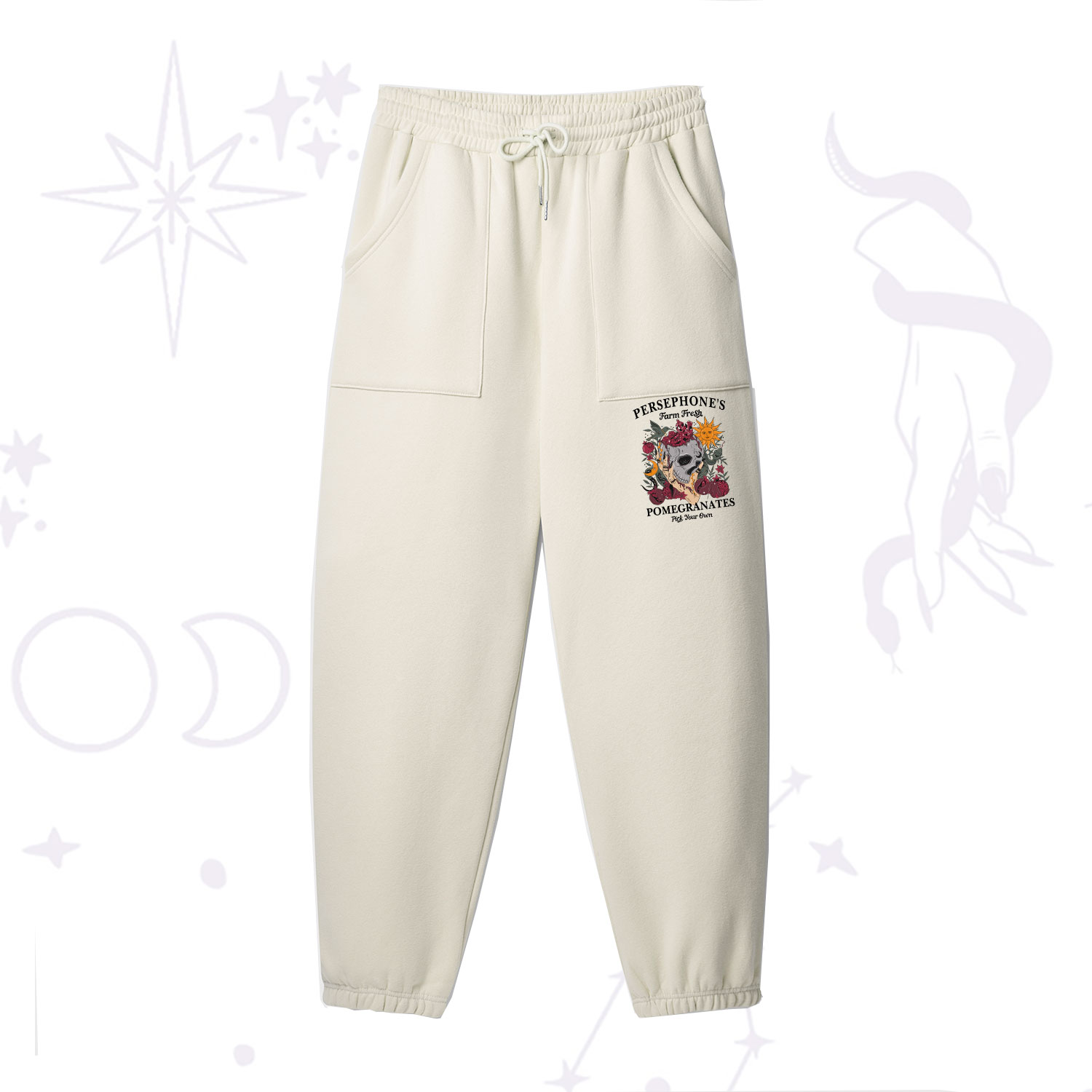 Purplehecate Persephone's Farm Fresh Pomegranates Pick Your Own Fleece Sweatpants