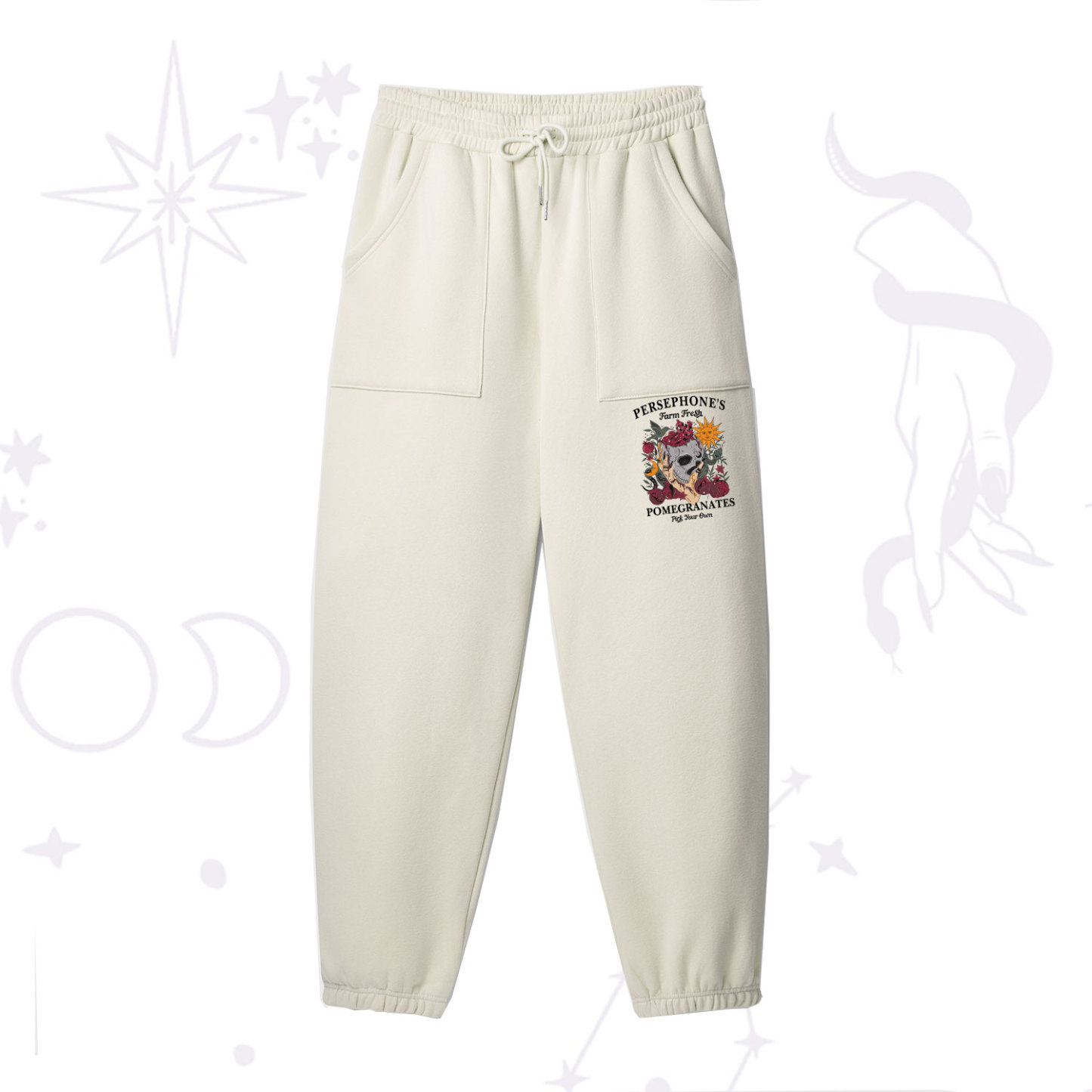 Purplehecate Persephone's Farm Fresh Pomegranates Pick Your Own Fleece Sweatpants