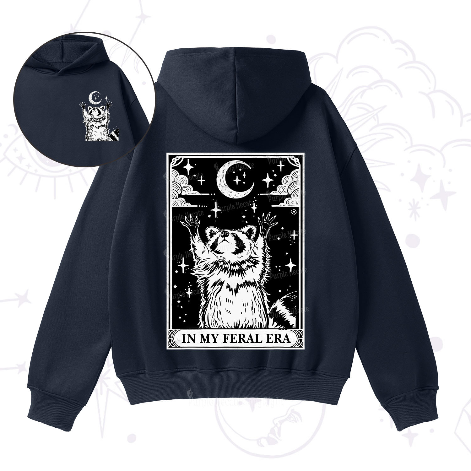 Purplehecate The In My Feral Era Oracle Card Fleece Hoodie Suit