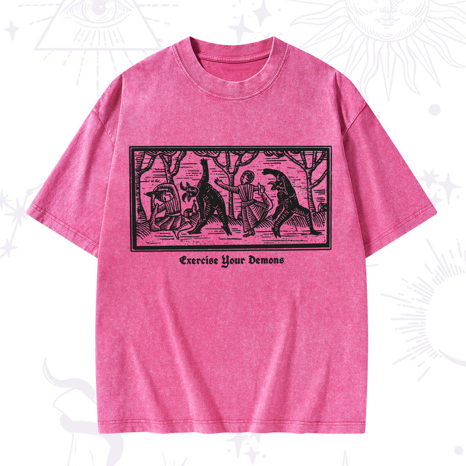 Purplehecate Exercise Your Demons Washed T-Shirt