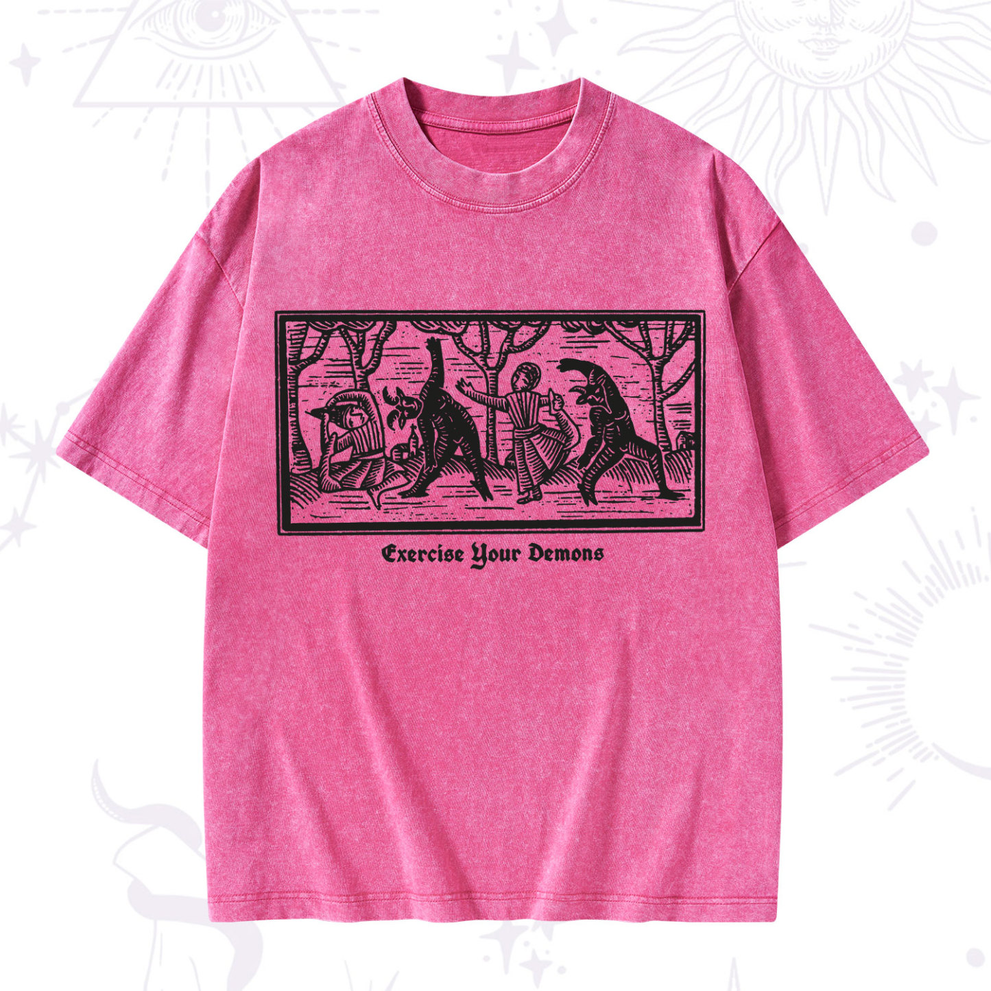 Purplehecate Exercise Your Demons Washed T-Shirt