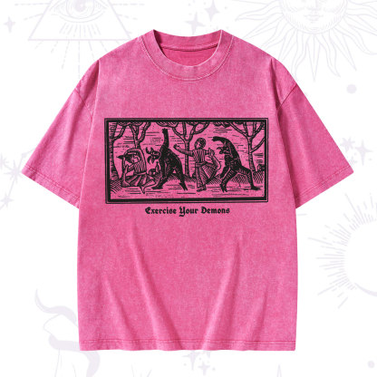 Purplehecate Exercise Your Demons Washed T-Shirt