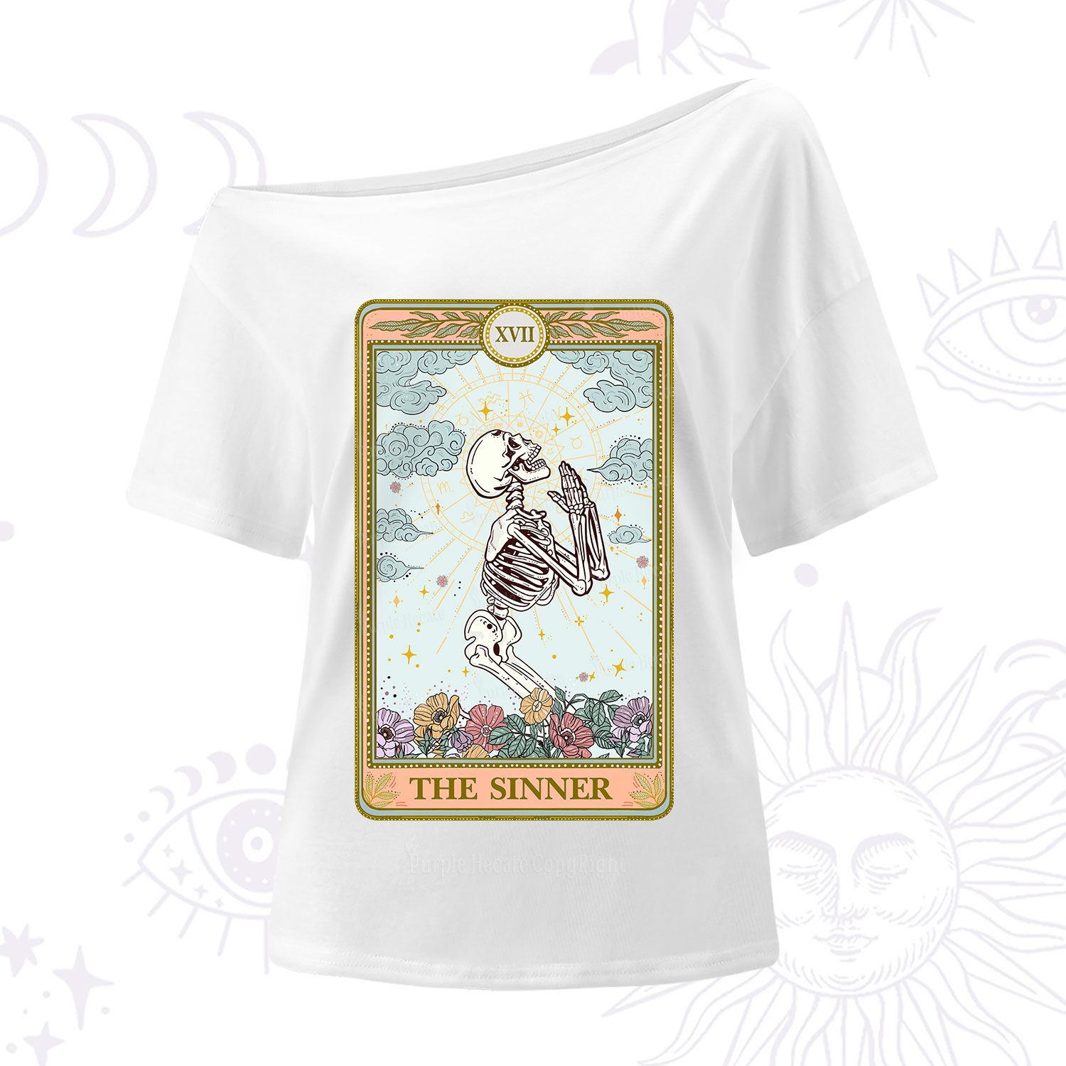 Purplehecate The Sinner Tarot Card One Shoulder T-Shirt