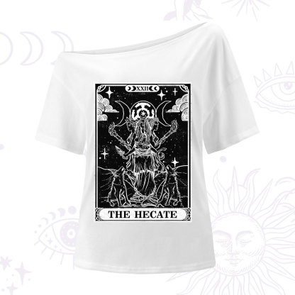 Purplehecate The Dark Moon Goddess Hecate Tarot One Shoulder T-Shirt