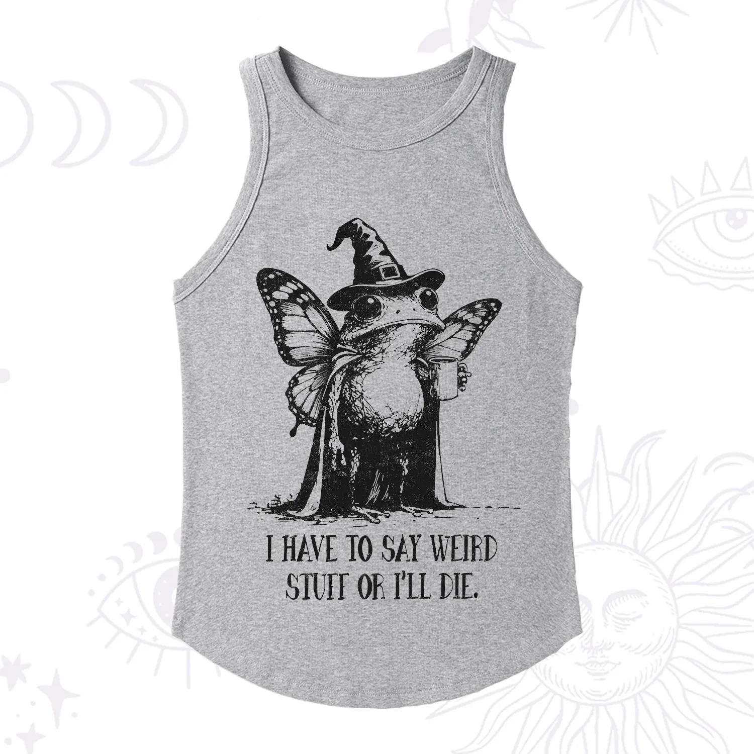 Purplehecate I Have to Say Weird Stuff Or I'll Die Racerback Tank Top