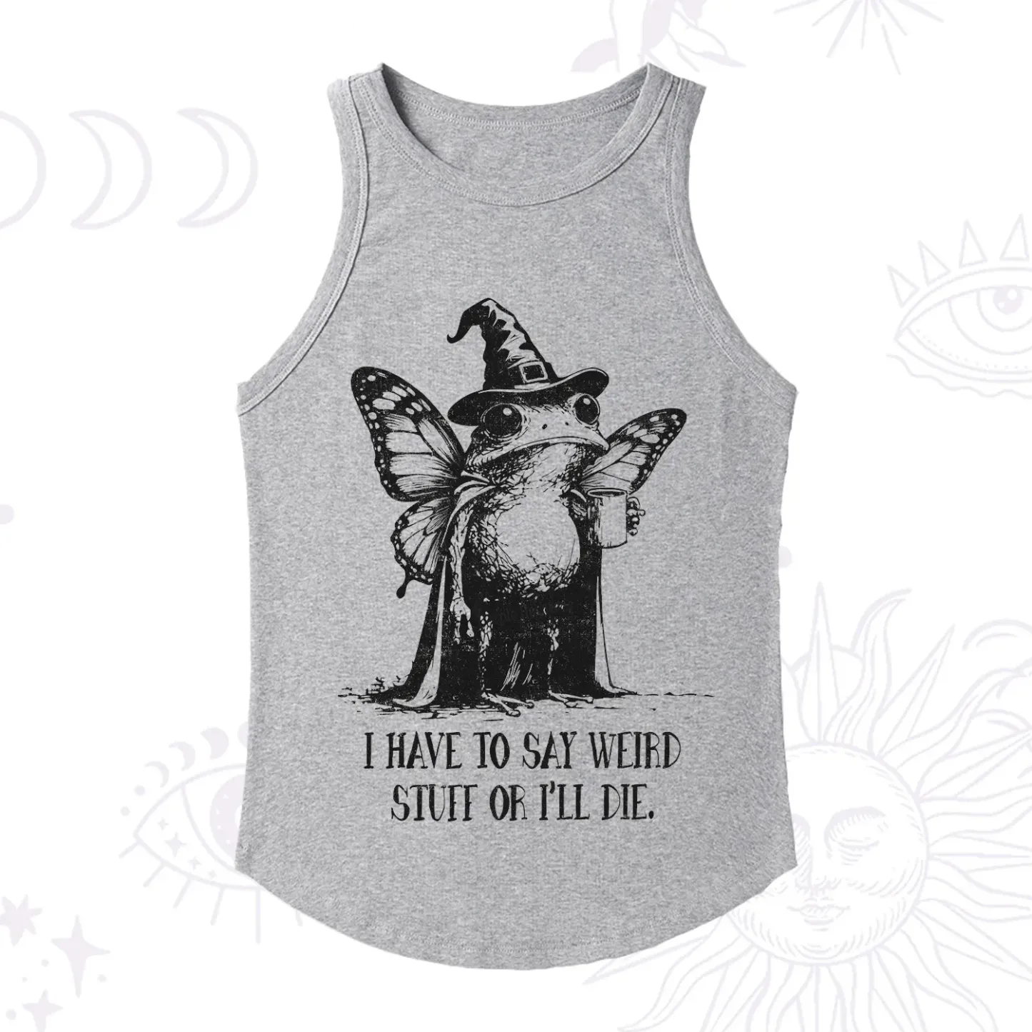 Purplehecate I Have to Say Weird Stuff Or I'll Die Racerback Tank Top