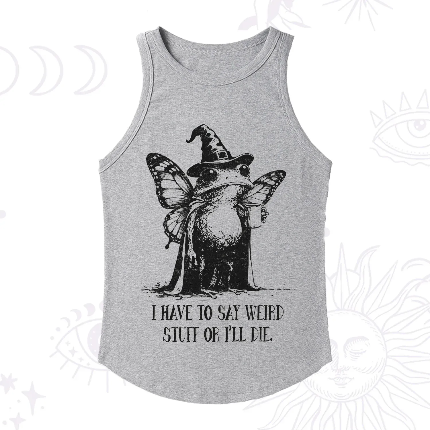 Purplehecate I Have to Say Weird Stuff Or I'll Die Racerback Tank Top