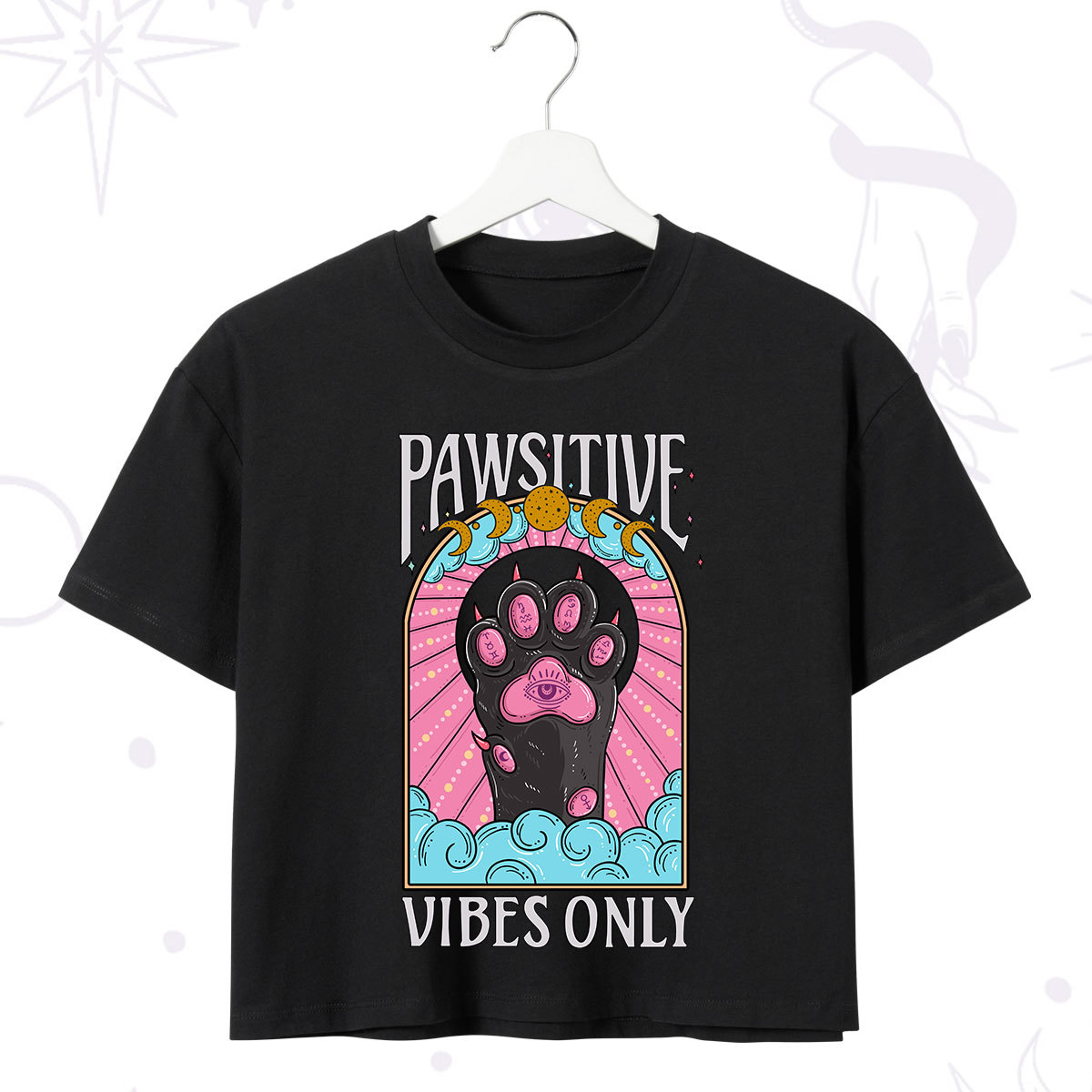 Purplehecate Pawsitive Vibes Only Crop T-Shirt