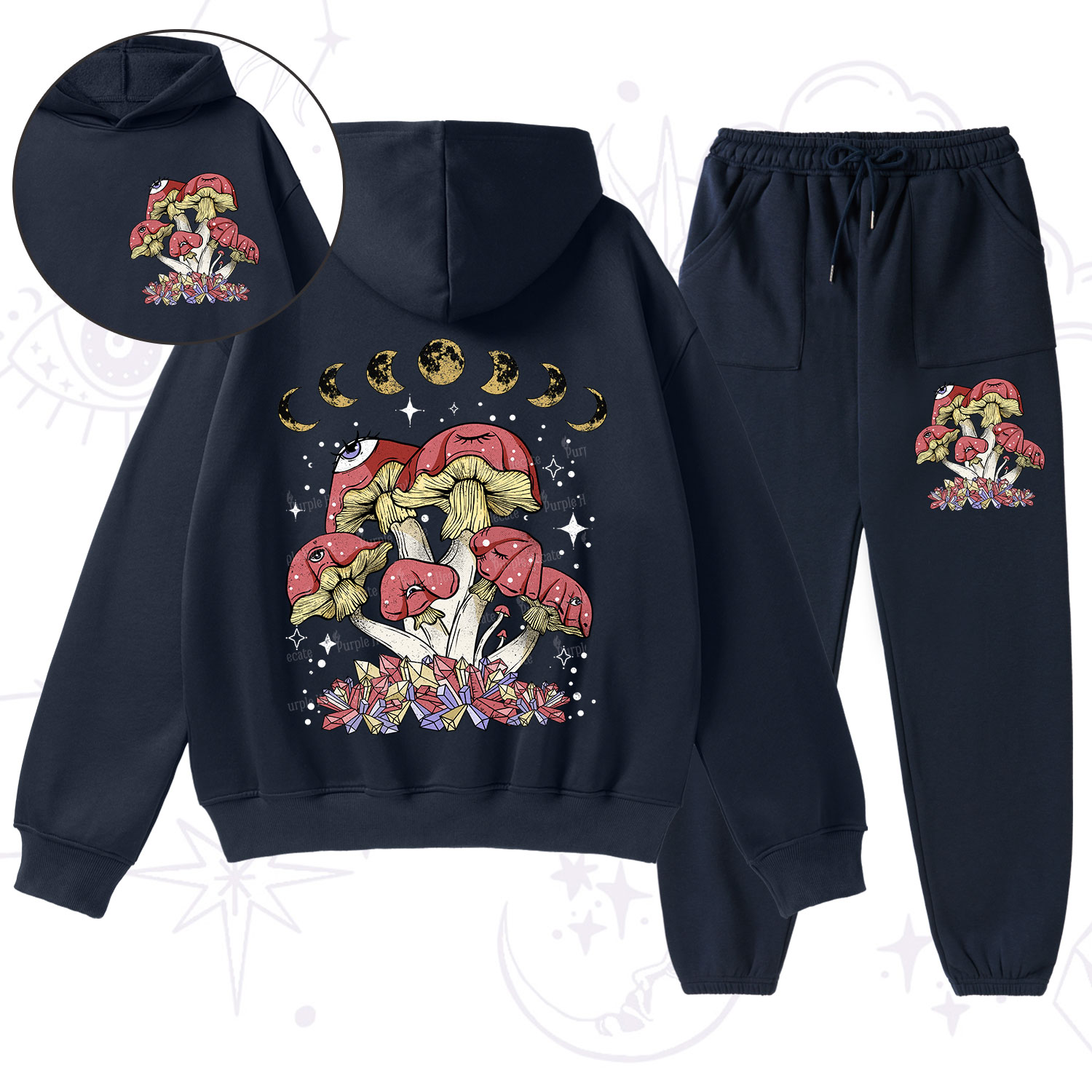 Purplehecate Magic Mushroom Fleece Hoodie Suit