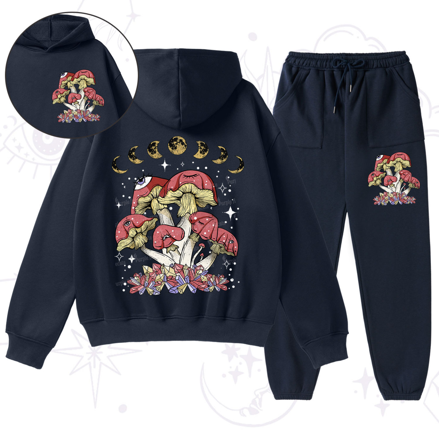 Purplehecate Magic Mushroom Fleece Hoodie Suit