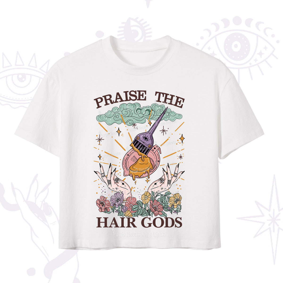 Purplehecate Praise The Hair Gods Crop T-Shirt