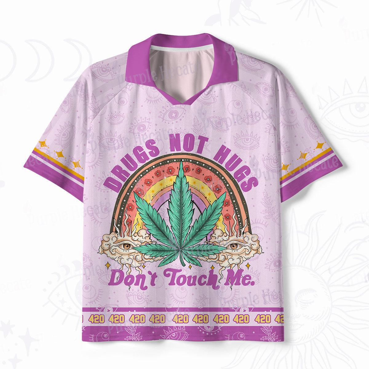 Purplehecate 420 Vibes Don’t Touch My Weed Polo Collar Unisex Jersey