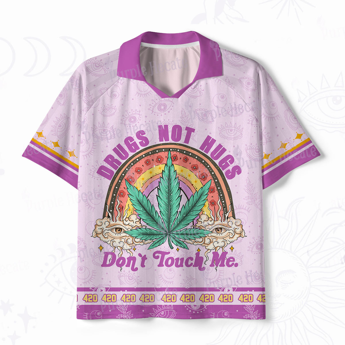 Purplehecate 420 Vibes Don’t Touch My Weed Polo Collar Unisex Jersey