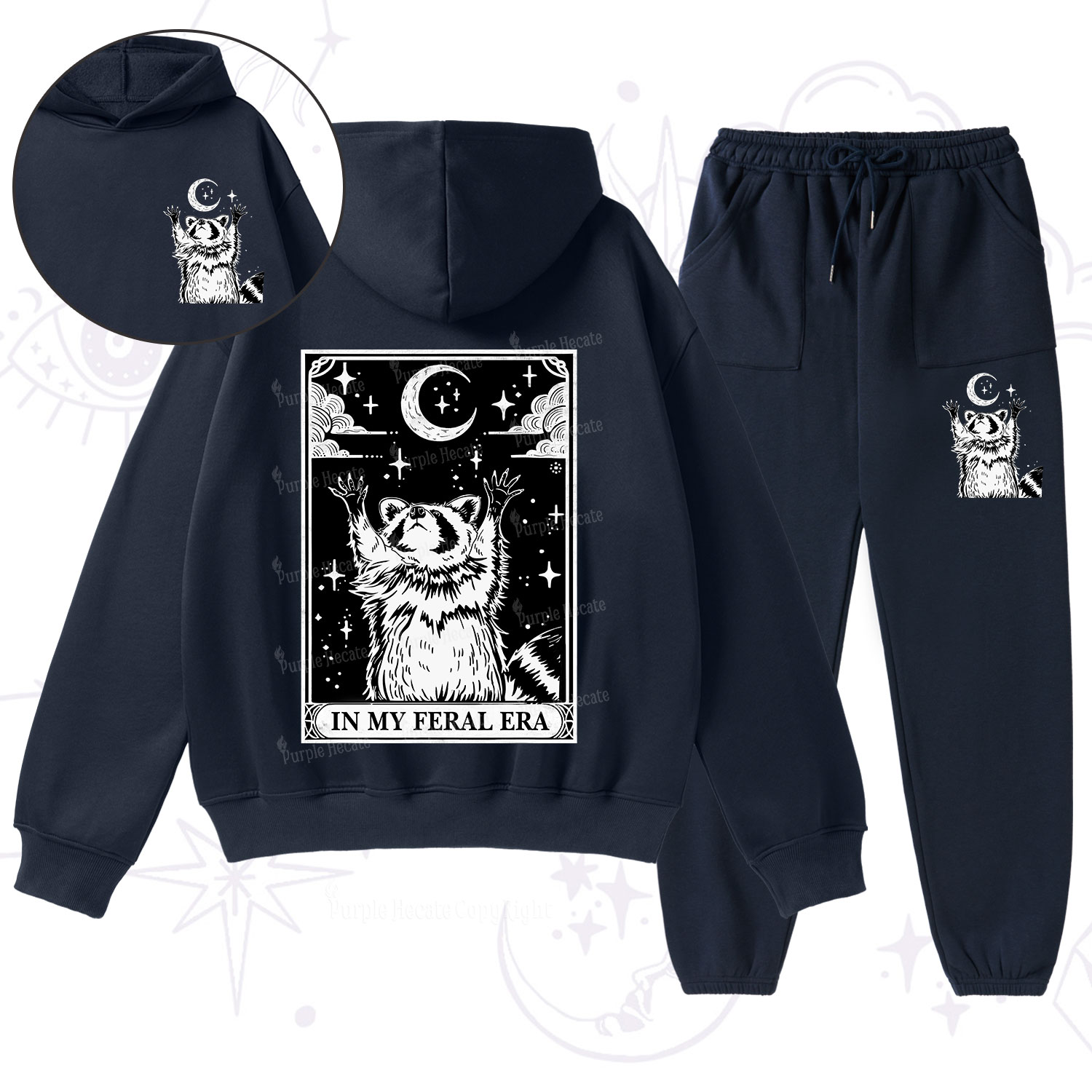 Purplehecate The In My Feral Era Oracle Card Fleece Hoodie Suit
