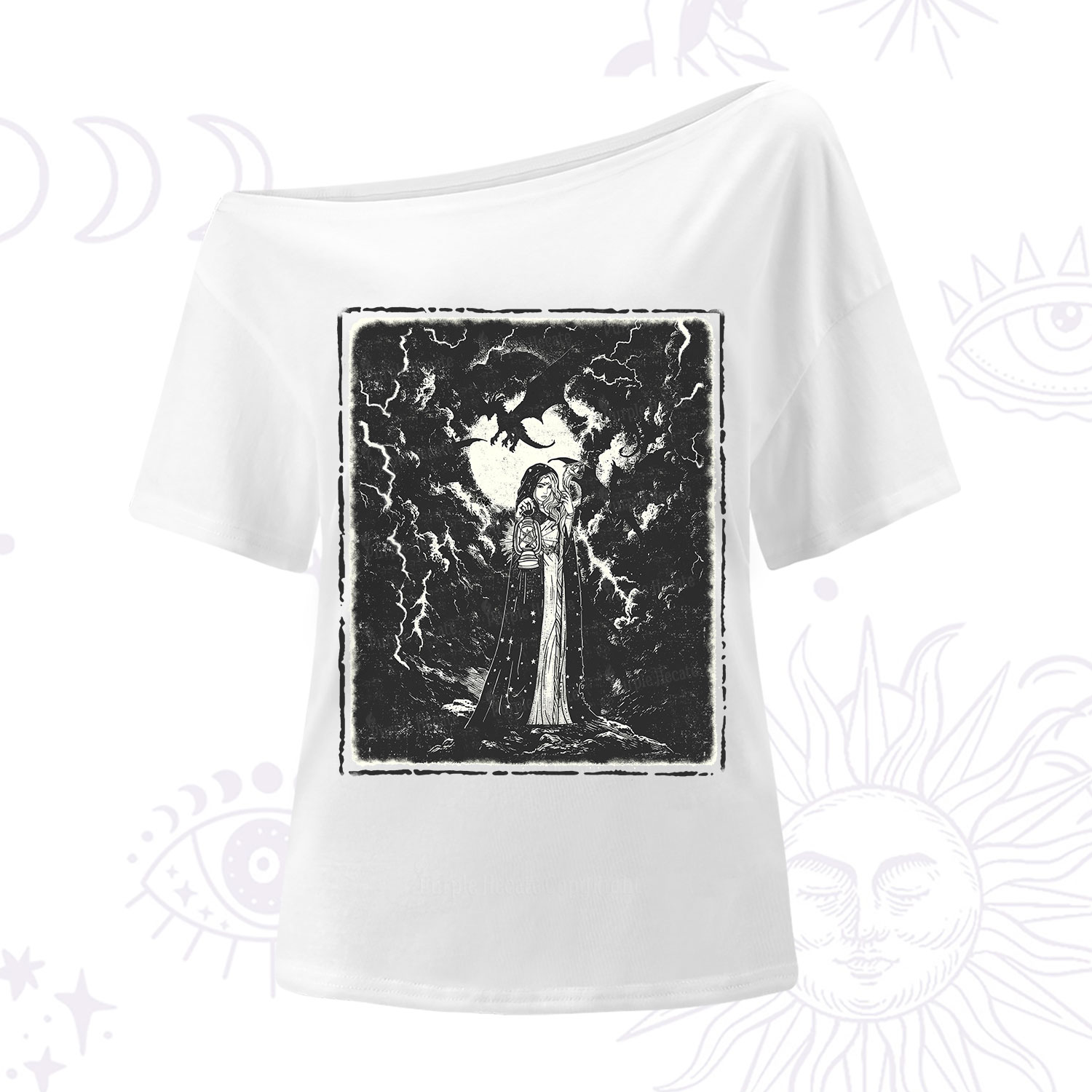 Purplehecate Witches of the Lightning Veil One Shoulder T-Shirt
