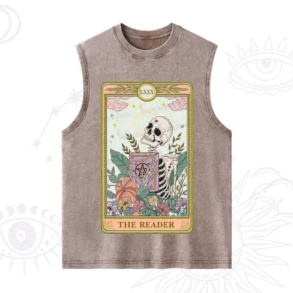 Purplehecate The Reader Occult Tarot Skeleton Washed Tank