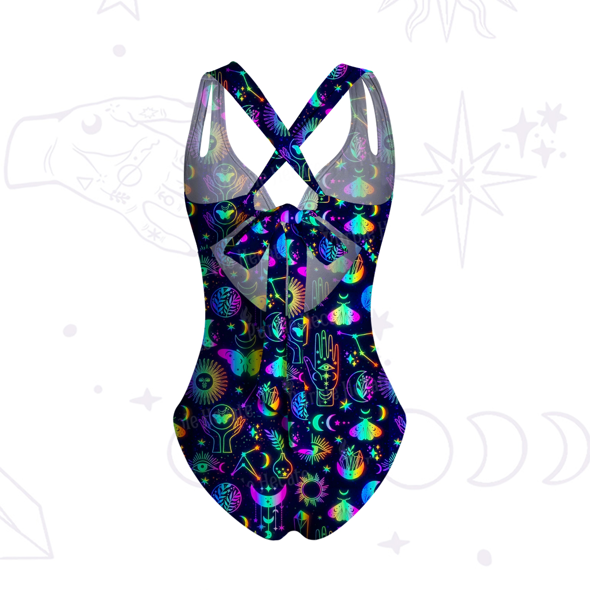 Purplehecate Blacklight Butterfly One-Piece Swimsuit