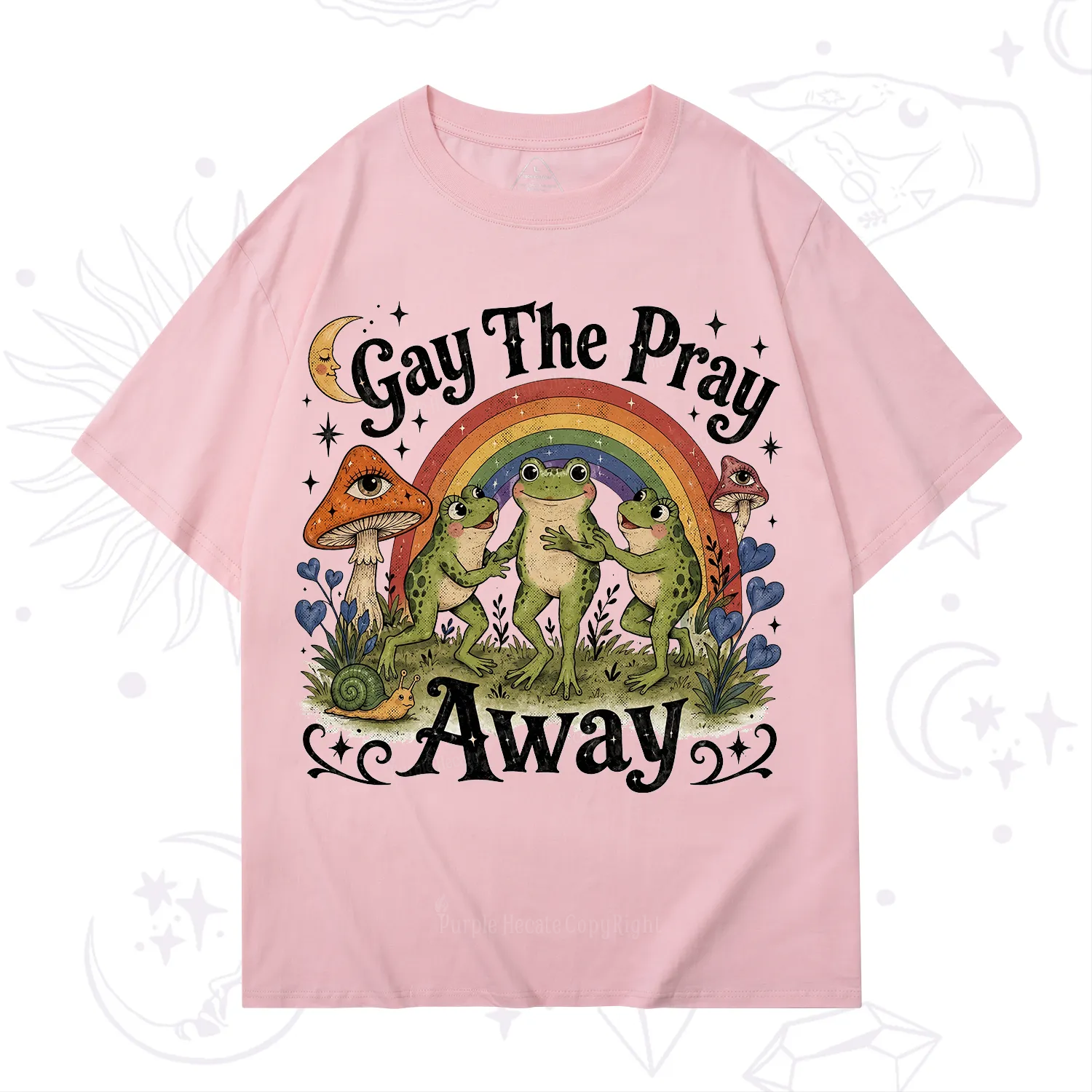 Purplehecate Gay The Pray Away Frog Pride T-Shirt