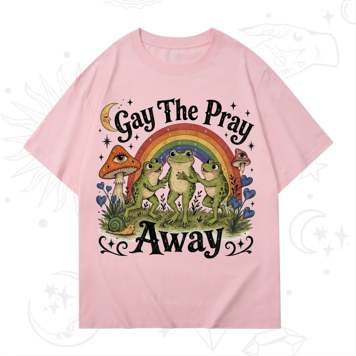 Purplehecate Gay The Pray Away Frog Pride T-Shirt