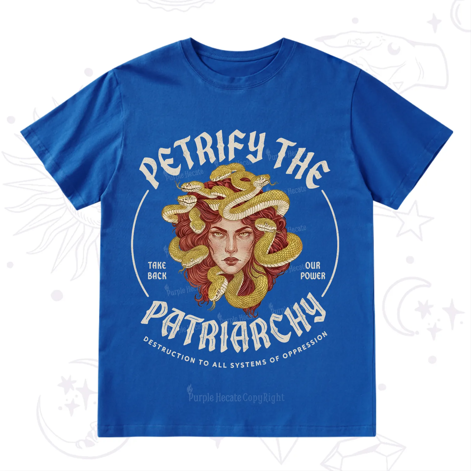 Purplehecate Petrify Patriarchy Medusa T-Shirt