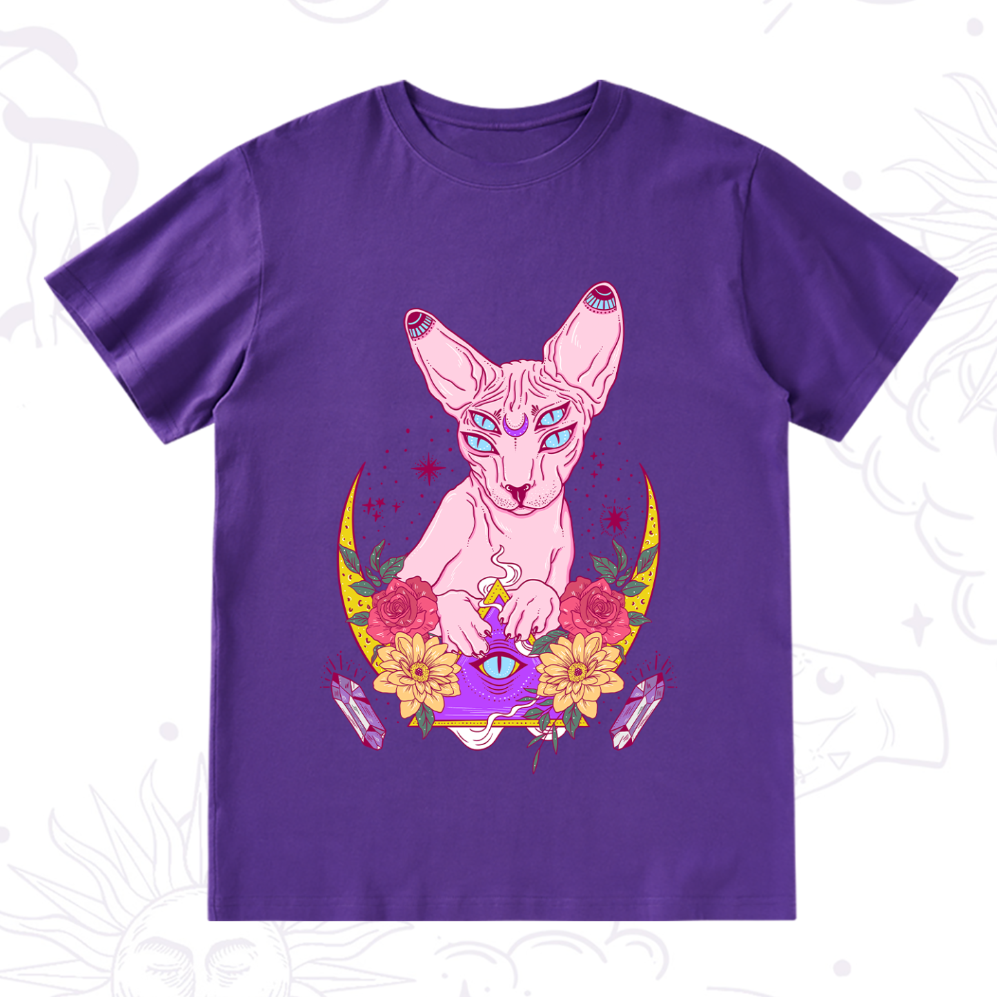 Purplehecate Moon Phase Cat T-Shirt