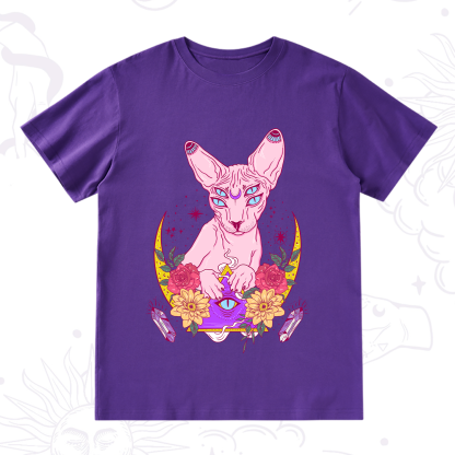 Purplehecate Moon Phase Cat T-Shirt