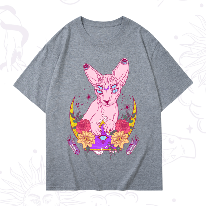 Purplehecate Moon Phase Cat T-Shirt