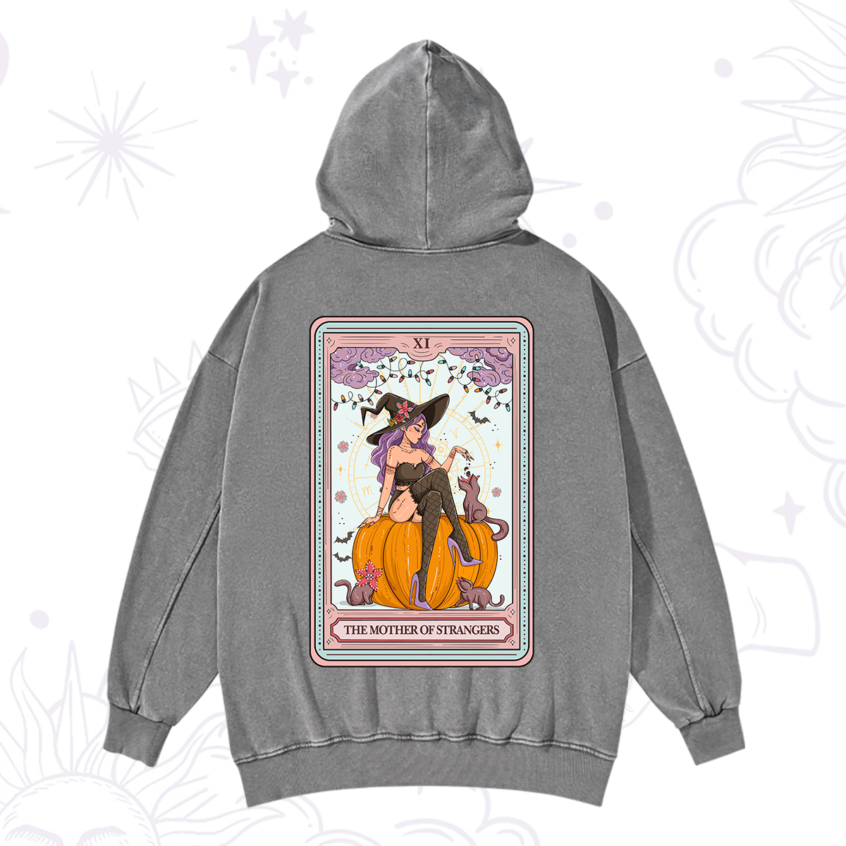 Purplehecate The Mother Of Strangers Tarot Washed Hoodie