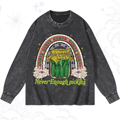 Purplehecate Never Enough Pickles Washed Long Sleeve Shirt